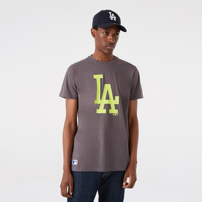 LA Dodgers Team Logo Miesten T-paita Harmaat - New Era Vaatteet Verkossa FI-892367
